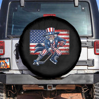 Uncle Sam Hockey Player 4th of July American Flag Spare Tire Cover