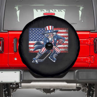 Uncle Sam Hockey Player 4th of July American Flag Spare Tire Cover