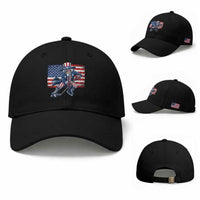 Uncle Sam Hockey Player 4th of July American Flag Baseball Cap