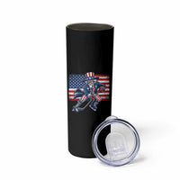 Uncle Sam Hockey Player 4th of July American Flag Skinny Tumbler