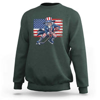Uncle Sam Hockey Player 4th of July American Flag Sweatshirt