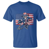 Uncle Sam Hockey Player 4th of July American Flag T Shirt