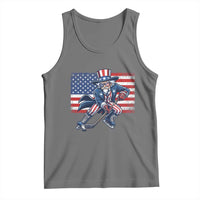 Uncle Sam Hockey Player 4th of July American Flag Tank Top