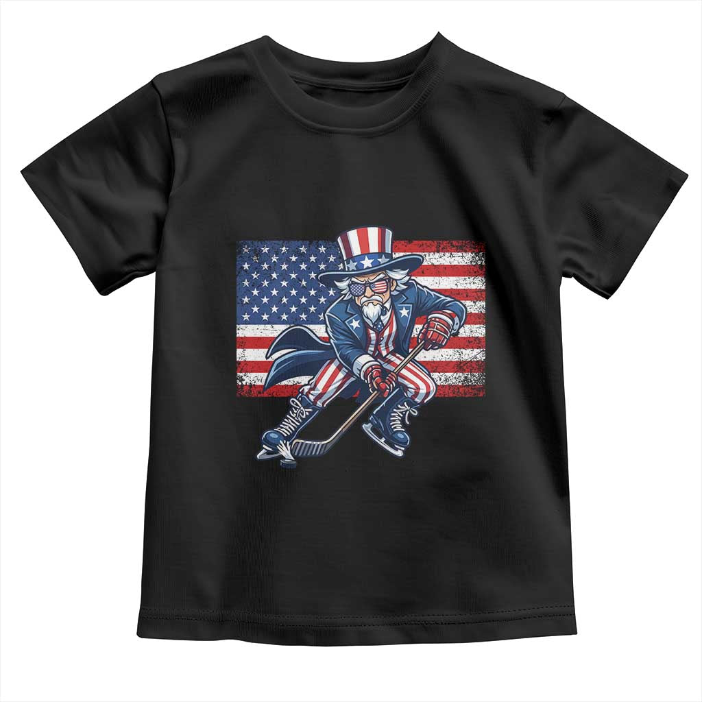 Uncle Sam Hockey Player 4th of July American Flag Toddler T Shirt