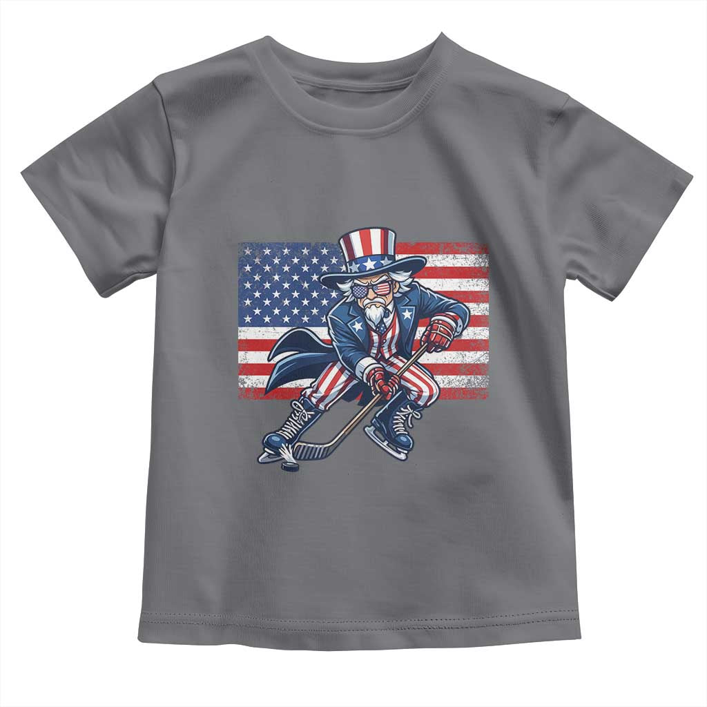 Uncle Sam Hockey Player 4th of July American Flag Toddler T Shirt