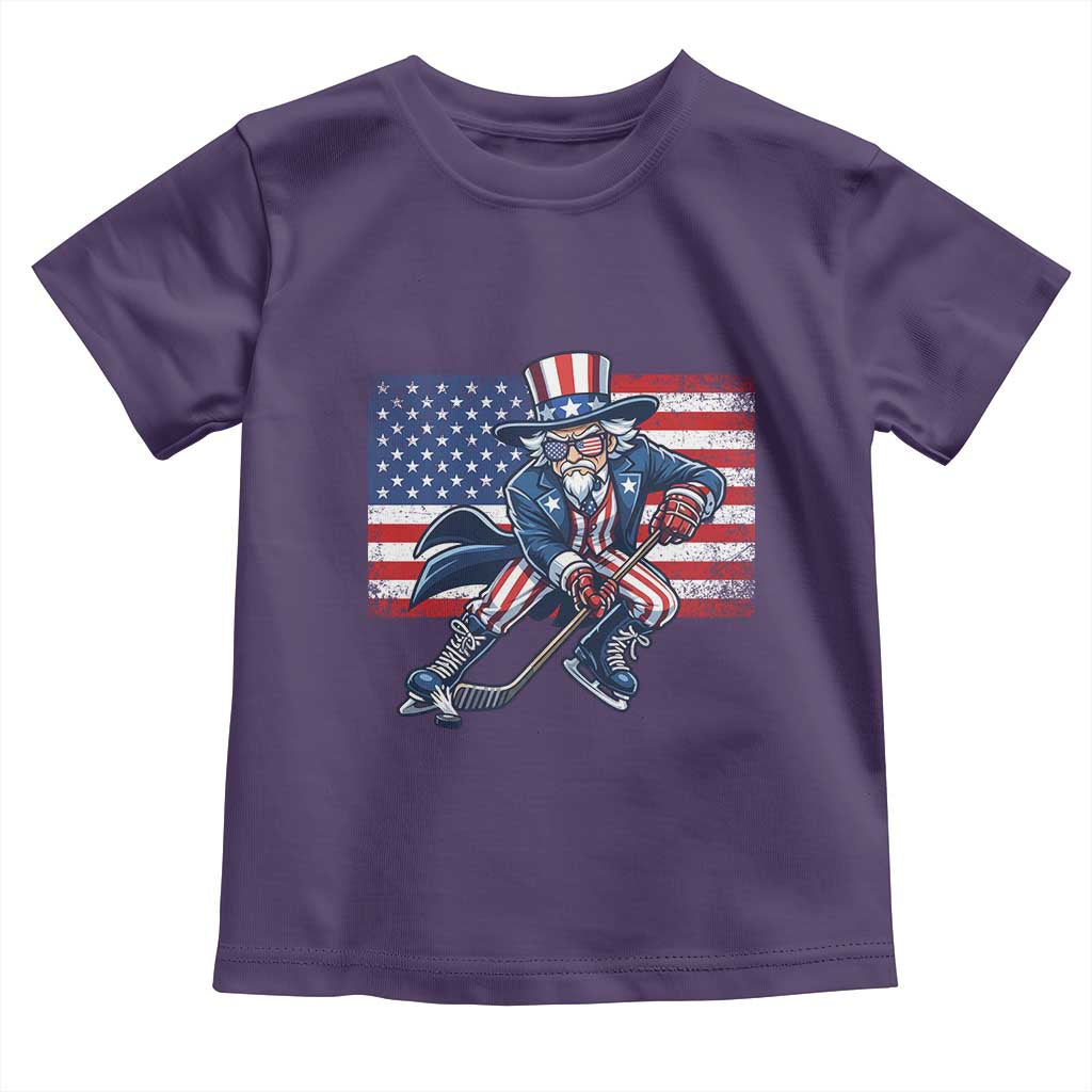 Uncle Sam Hockey Player 4th of July American Flag Toddler T Shirt