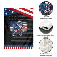 Uncle Sam Hockey Player 4th of July American Flag Patriotic Garden Flag