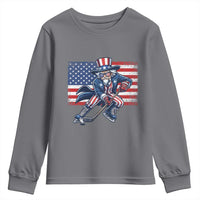 Uncle Sam Hockey Player 4th of July American Flag Youth Sweatshirt