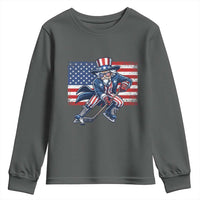 Uncle Sam Hockey Player 4th of July American Flag Youth Sweatshirt