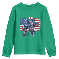 Uncle Sam Hockey Player 4th of July American Flag Youth Sweatshirt