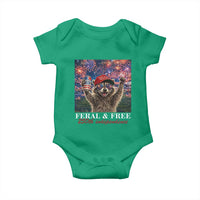 USA 250 Years Freedom Baby Onesie Feral and Free Funny Raccoon Driking Beer 4th of July