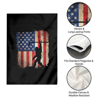 USA Hockey Bigfoot Garden Flag Patriotic Sasquatch American Flag 4th of July