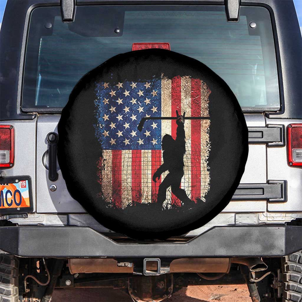 USA Hockey Bigfoot Spare Tire Cover Patriotic Sasquatch American Flag 4th of July