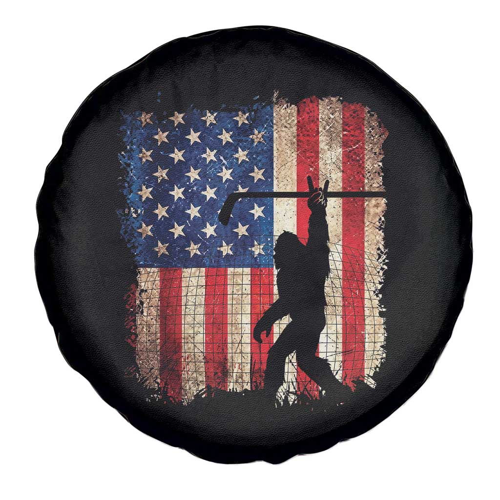 USA Hockey Bigfoot Spare Tire Cover Patriotic Sasquatch American Flag 4th of July
