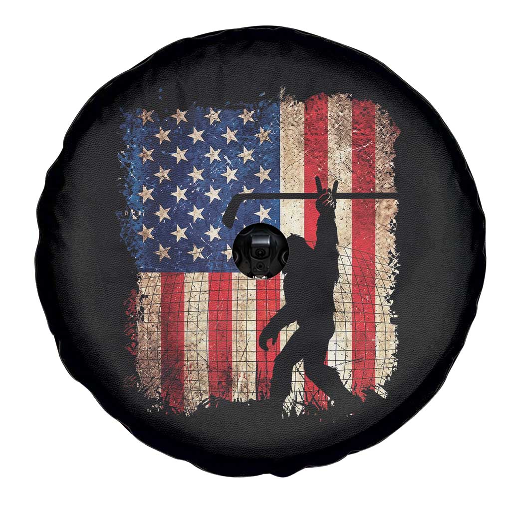 USA Hockey Bigfoot Spare Tire Cover Patriotic Sasquatch American Flag 4th of July