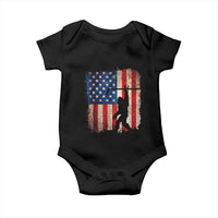 USA Hockey Bigfoot Baby Onesie Patriotic Sasquatch American Flag 4th of July