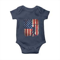 USA Hockey Bigfoot Baby Onesie Patriotic Sasquatch American Flag 4th of July