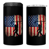 USA Hockey Bigfoot 4 in 1 Can Cooler Tumbler Patriotic Sasquatch American Flag 4th of July