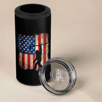 USA Hockey Bigfoot 4 in 1 Can Cooler Tumbler Patriotic Sasquatch American Flag 4th of July