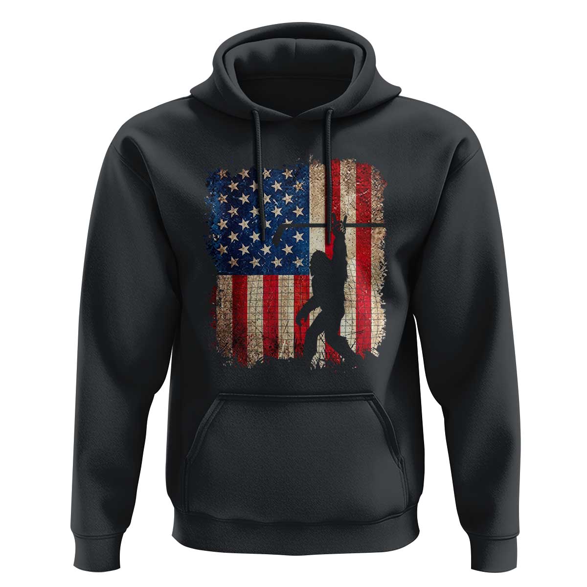 USA Hockey Bigfoot Hoodie Patriotic Sasquatch American Flag 4th of July