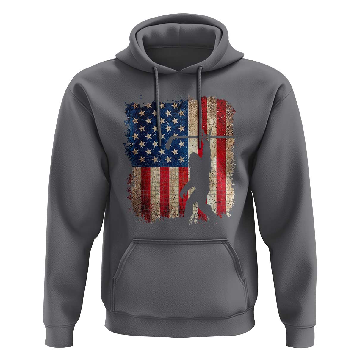 USA Hockey Bigfoot Hoodie Patriotic Sasquatch American Flag 4th of July
