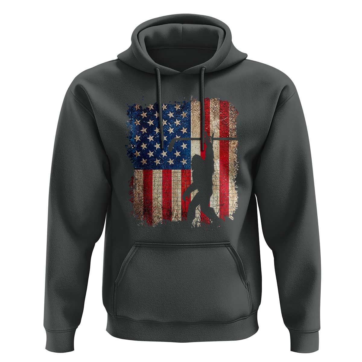 USA Hockey Bigfoot Hoodie Patriotic Sasquatch American Flag 4th of July