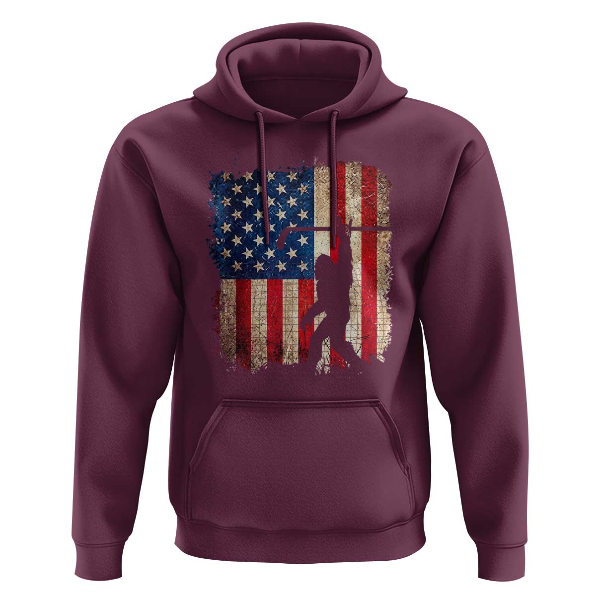 USA Hockey Bigfoot Hoodie Patriotic Sasquatch American Flag 4th of July