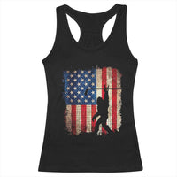 USA Hockey Bigfoot Racerback Tank Top Patriotic Sasquatch American Flag 4th of July
