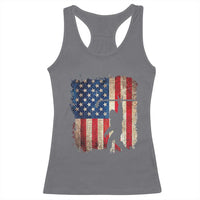 USA Hockey Bigfoot Racerback Tank Top Patriotic Sasquatch American Flag 4th of July