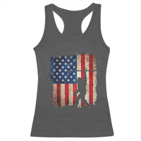 USA Hockey Bigfoot Racerback Tank Top Patriotic Sasquatch American Flag 4th of July