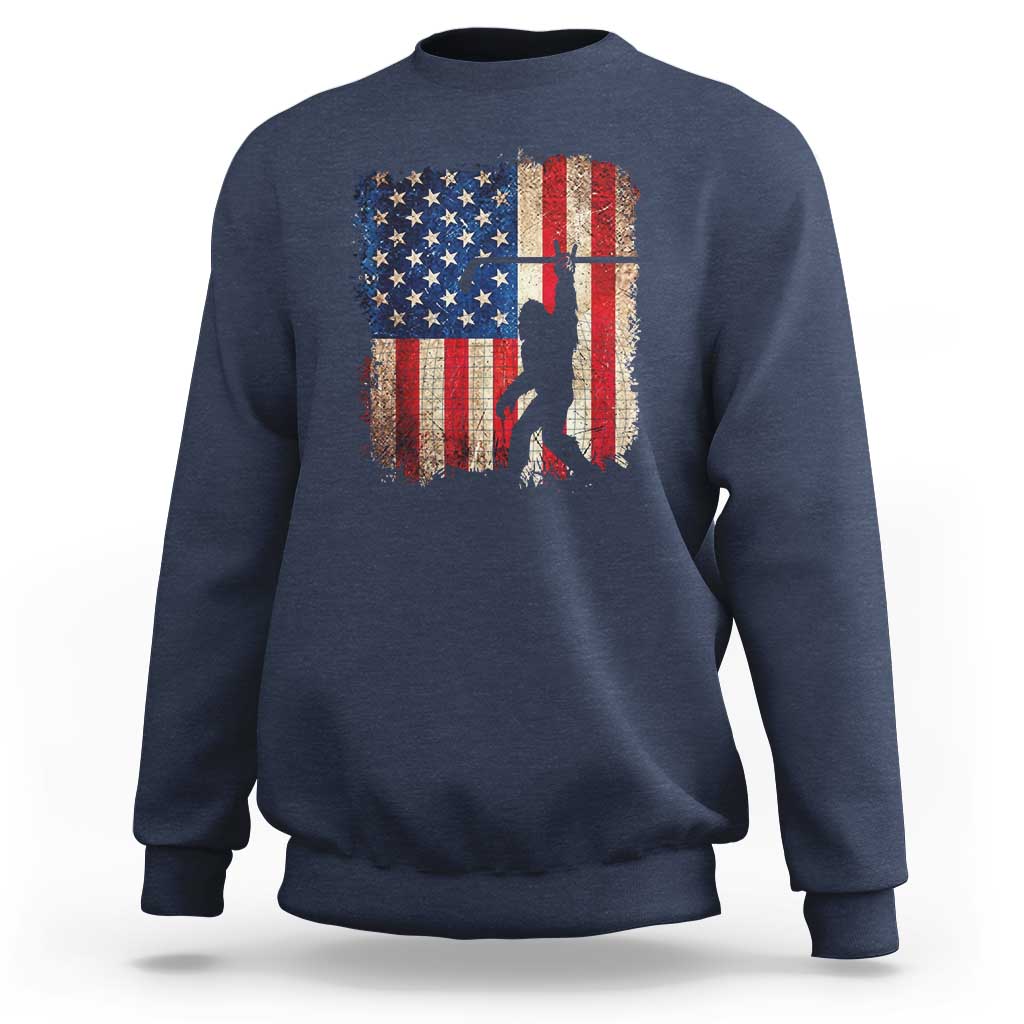 USA Hockey Bigfoot Sweatshirt Patriotic Sasquatch American Flag 4th of July