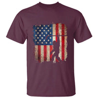 USA Hockey Bigfoot T Shirt Patriotic Sasquatch American Flag 4th of July