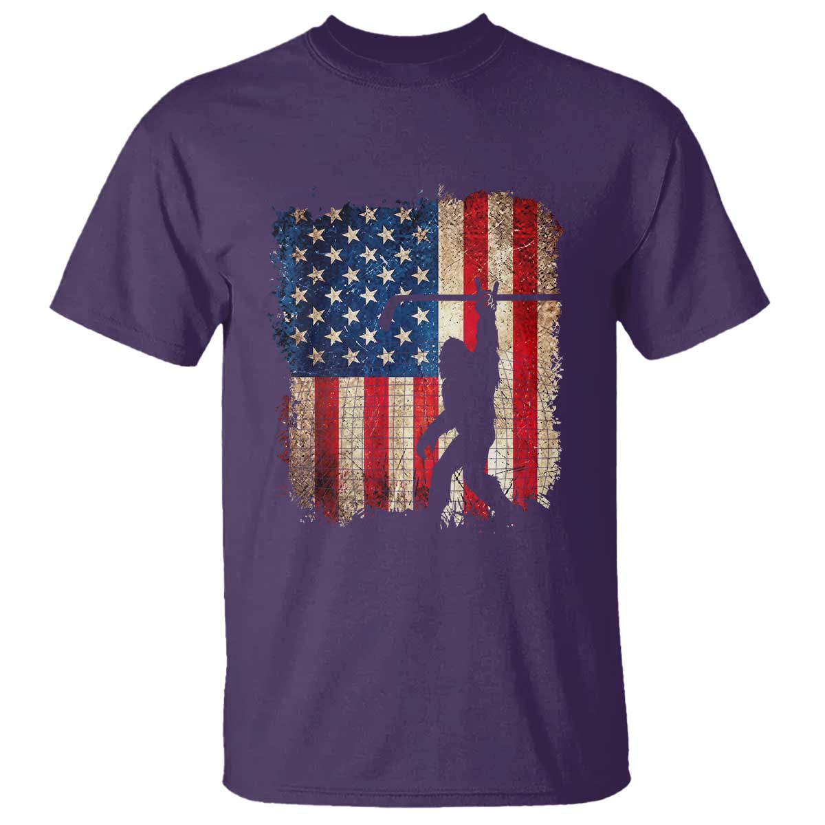 USA Hockey Bigfoot T Shirt Patriotic Sasquatch American Flag 4th of July