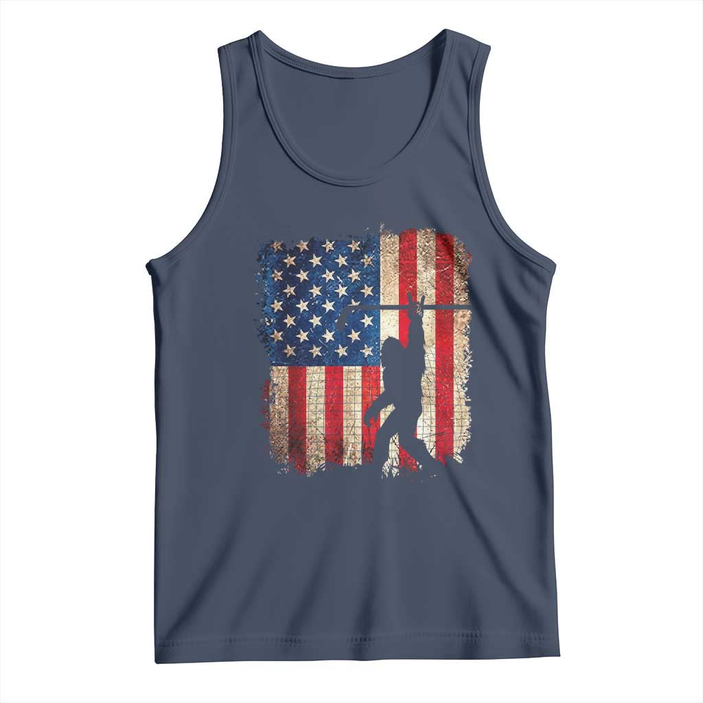 USA Hockey Bigfoot Tank Top Patriotic Sasquatch American Flag 4th of July