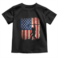 USA Hockey Bigfoot Toddler T Shirt Patriotic Sasquatch American Flag 4th of July