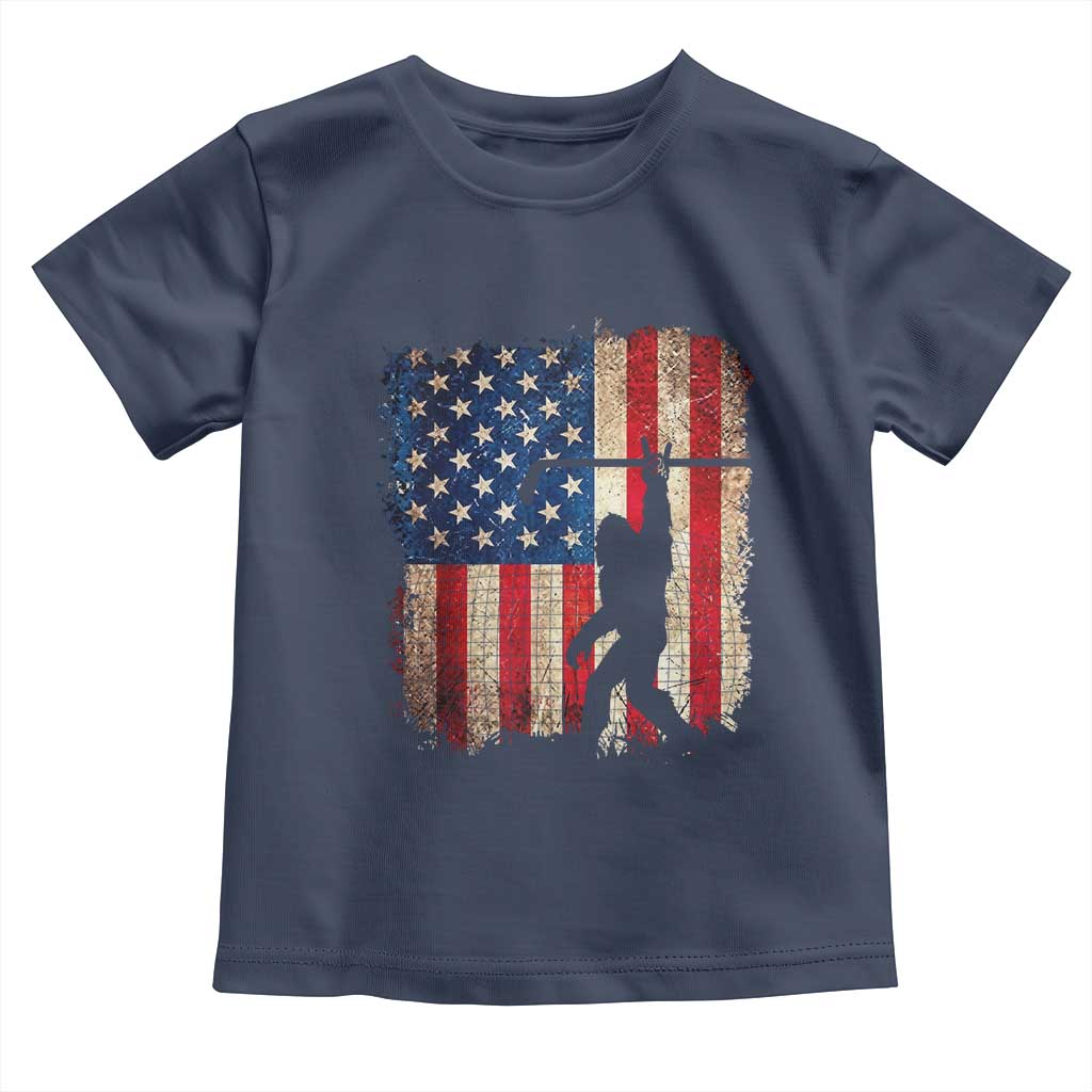 USA Hockey Bigfoot Toddler T Shirt Patriotic Sasquatch American Flag 4th of July