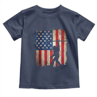 USA Hockey Bigfoot Toddler T Shirt Patriotic Sasquatch American Flag 4th of July