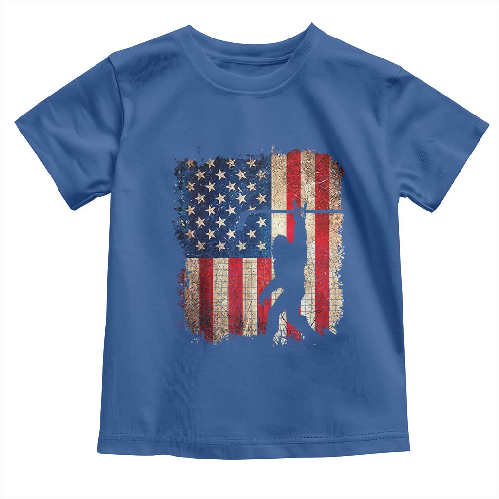 USA Hockey Bigfoot Toddler T Shirt Patriotic Sasquatch American Flag 4th of July