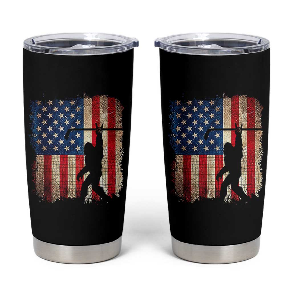 USA Hockey Bigfoot Tumbler Cup Patriotic Sasquatch American Flag 4th of July