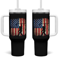 USA Hockey Bigfoot Tumbler With Handle Patriotic Sasquatch American Flag 4th of July