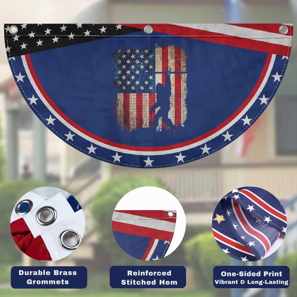 USA Hockey Bigfoot Patriotic Fan Flag Sasquatch American Flag 4th of July