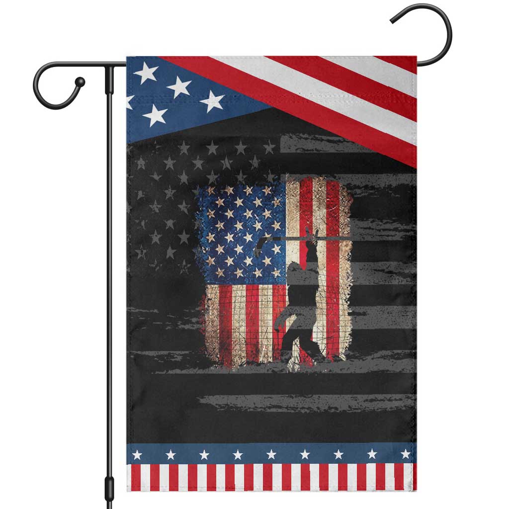 USA Hockey Bigfoot Patriotic Garden Flag Sasquatch American Flag 4th of July