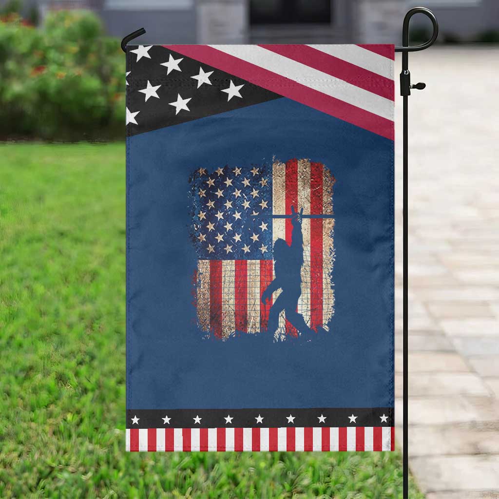 USA Hockey Bigfoot Patriotic Garden Flag Sasquatch American Flag 4th of July