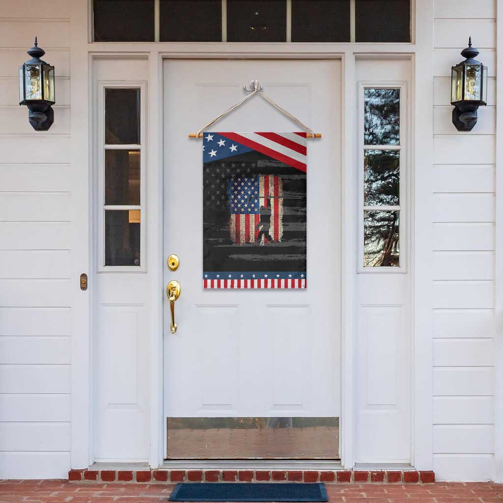 USA Hockey Bigfoot Patriotic Garden Flag Sasquatch American Flag 4th of July