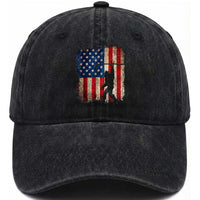 USA Hockey Bigfoot Washed Cotton Baseball Cap Patriotic Sasquatch American Flag 4th of July