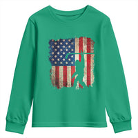 USA Hockey Bigfoot Youth Sweatshirt Patriotic Sasquatch American Flag 4th of July