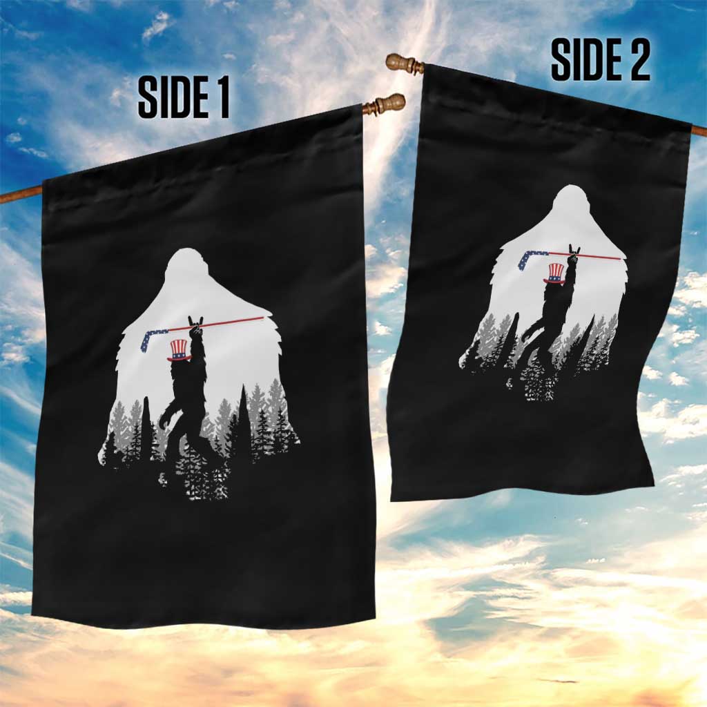 Bigfoot USA Ice Hockey 4th of July Garden Flag Funny Sasquatch Patriotic American Flag
