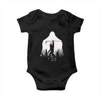 Bigfoot USA Ice Hockey 4th of July Baby Onesie Funny Sasquatch Patriotic American Flag