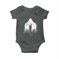 Bigfoot USA Ice Hockey 4th of July Baby Onesie Funny Sasquatch Patriotic American Flag