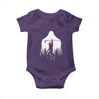 Bigfoot USA Ice Hockey 4th of July Baby Onesie Funny Sasquatch Patriotic American Flag